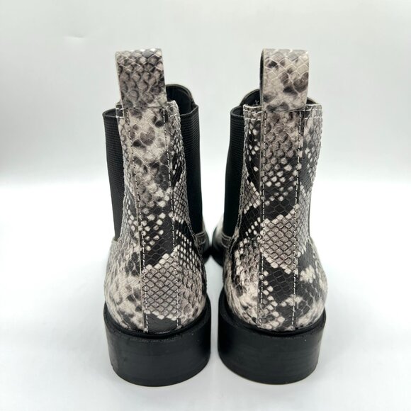 Treasure And Bond Womens 6M Black White Snakeskin Ankle‎ Boots Booties Shoes - Picture 7 of 13